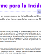 Policy Brief Hacia un mayor alcance de incidencia política de la participación y los liderazgos de las mujeres de Medellín.